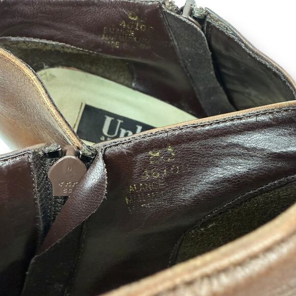 90's KENNETH COLE UNLISTED brown leather chunky heel square toe shoes - Picture 8 of 16